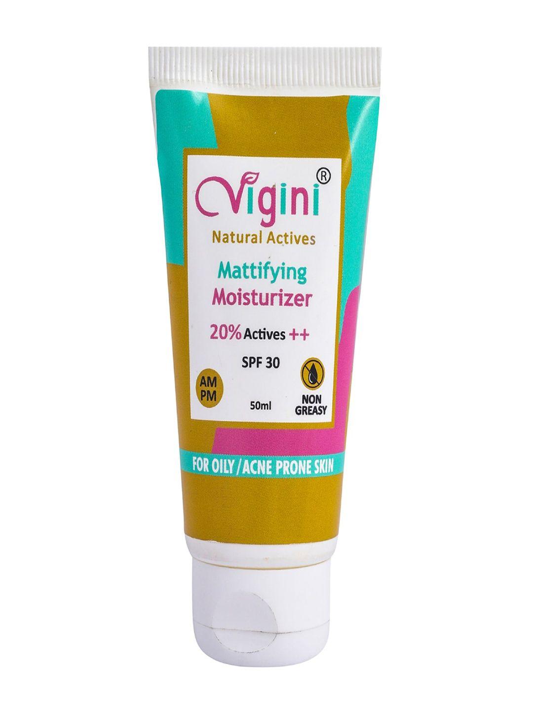 vigini 20% actives mattifying lightweight acne face moisturizer day night gel cream-50 ml