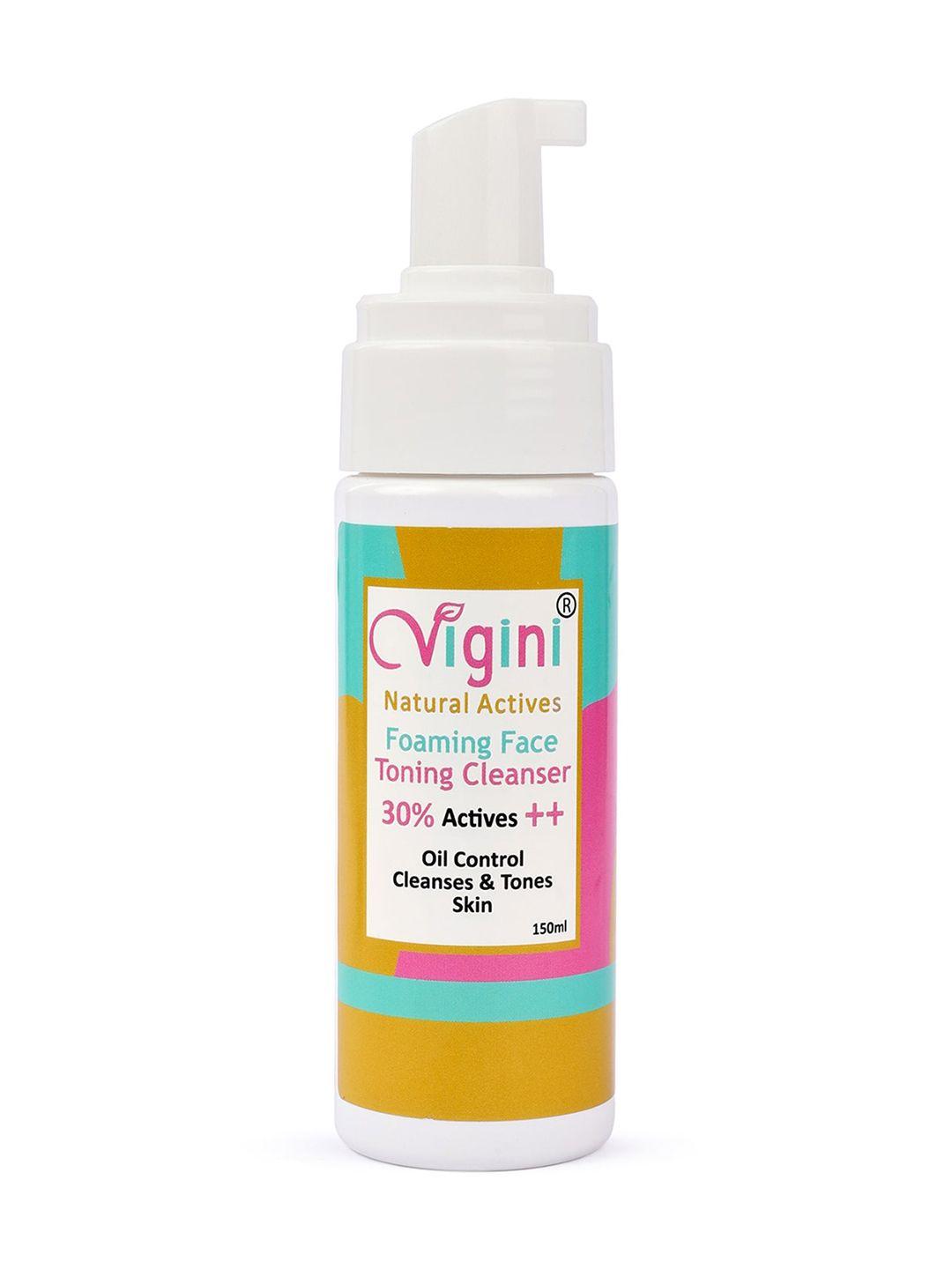 vigini 30% actives foaming toner cleanser anti acne face wash for oily prone skin-150ml