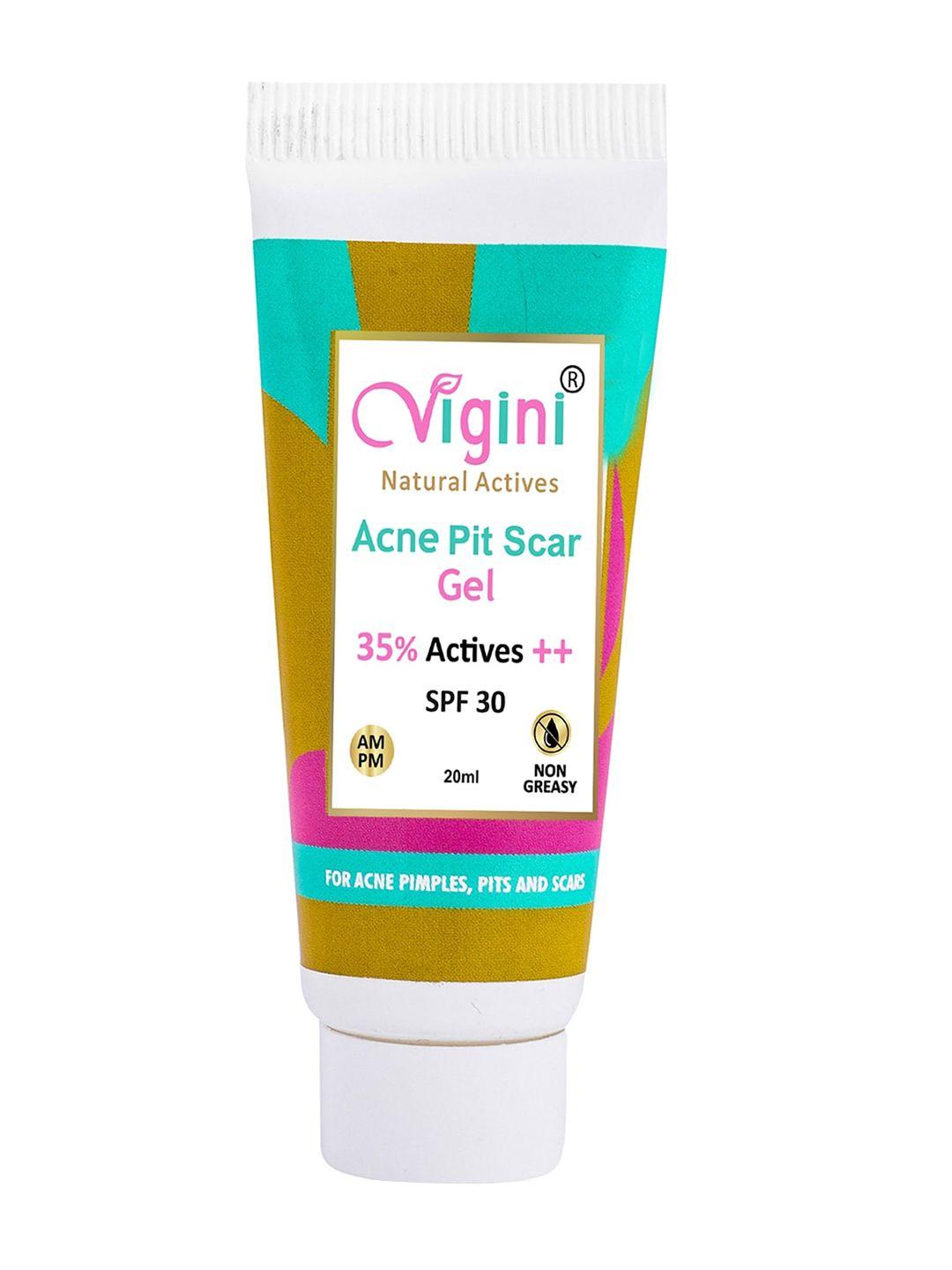 vigini 35% actives acne pits scars spot stop face day night cream gel for oily skin-20ml