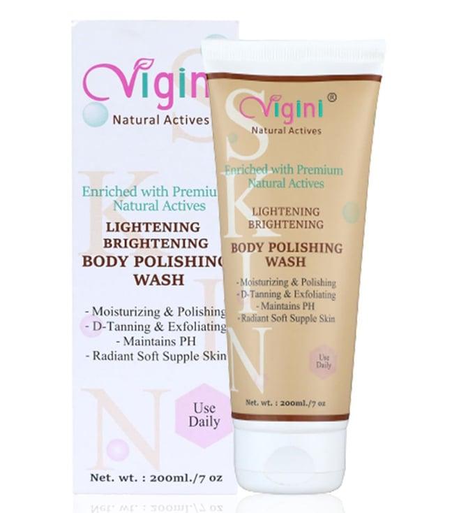 vigini skin lightening brightening body polishing wash - 200 ml