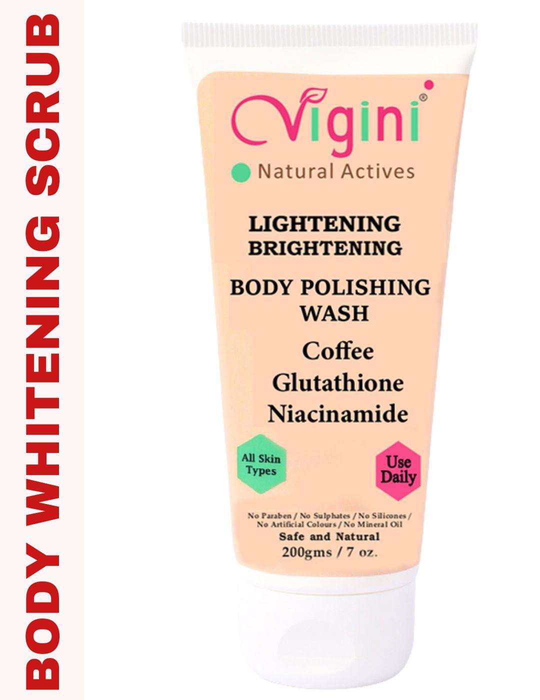 vigini white body polishing skin exfoliator coffee scrub- 200 ml
