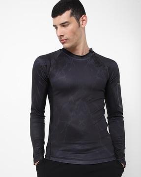 vigor label abstract print training jumper