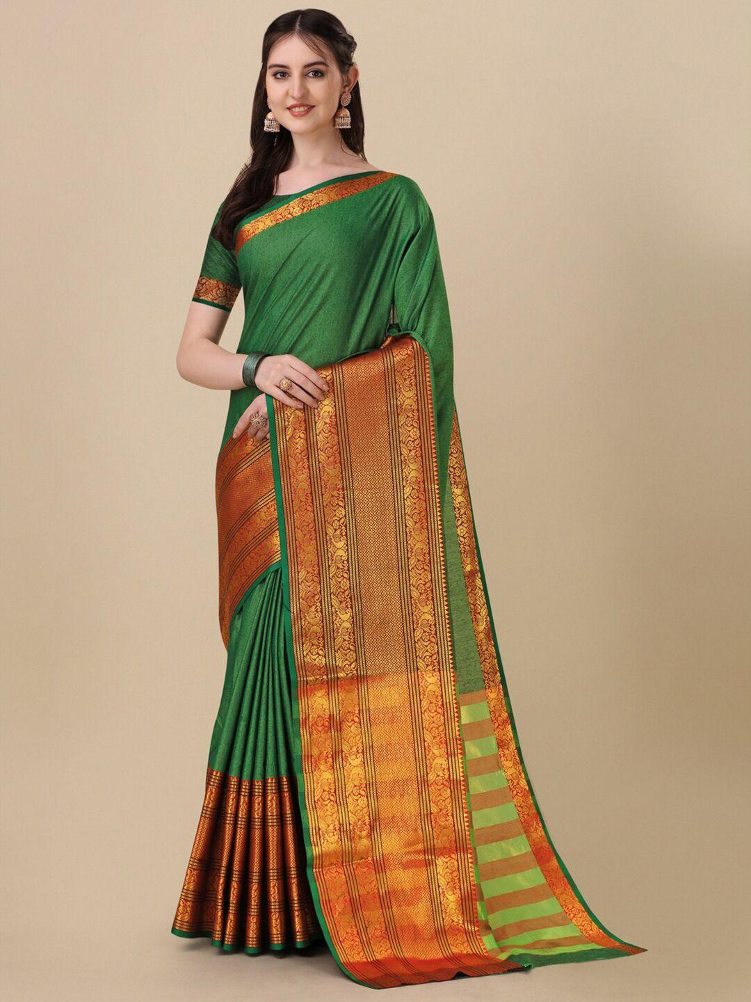 villagius ethnic motif woven design zari pure cotton saree