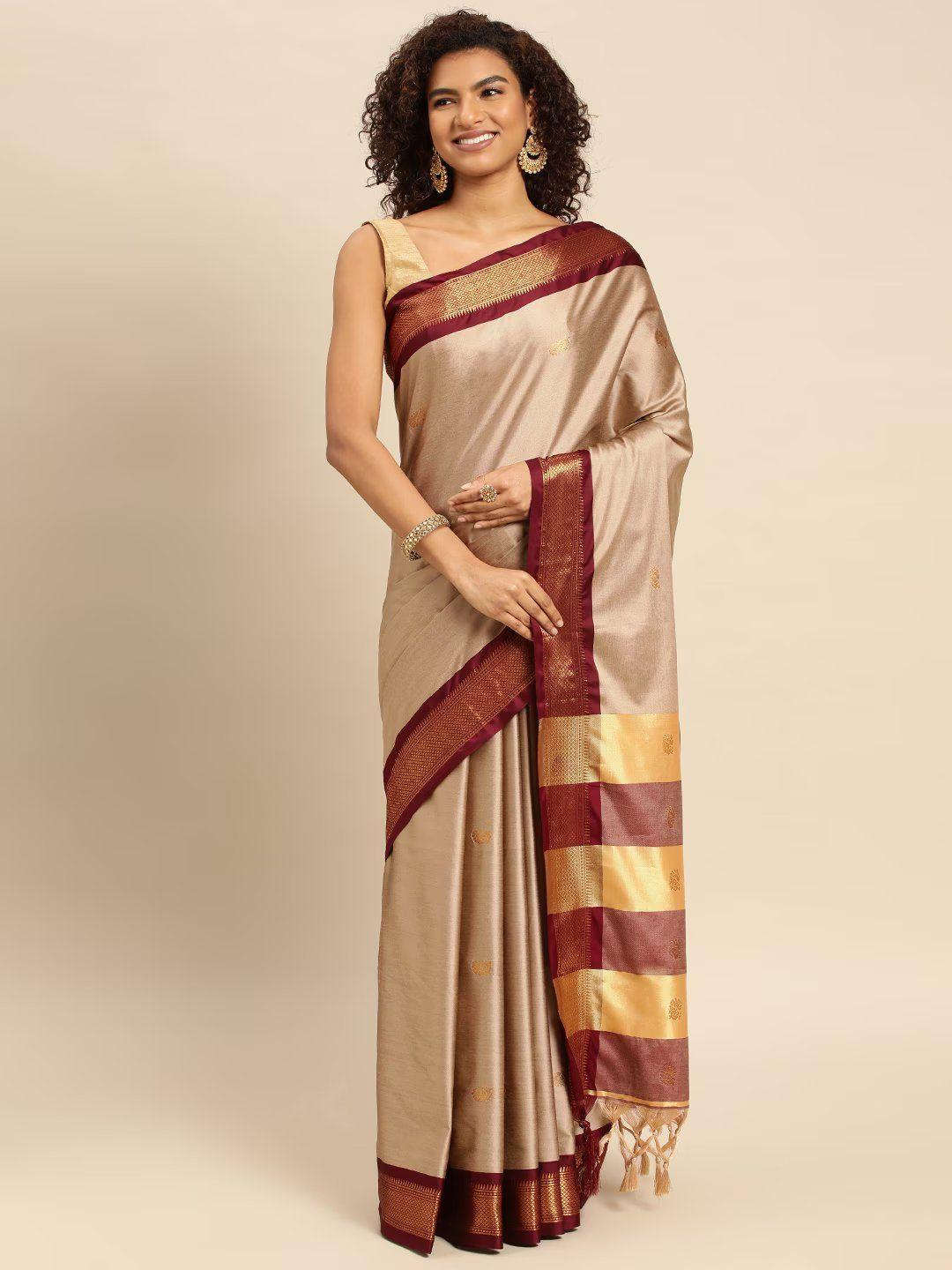 villagius ethnic motifs woven design zari pure silk mysore silk saree