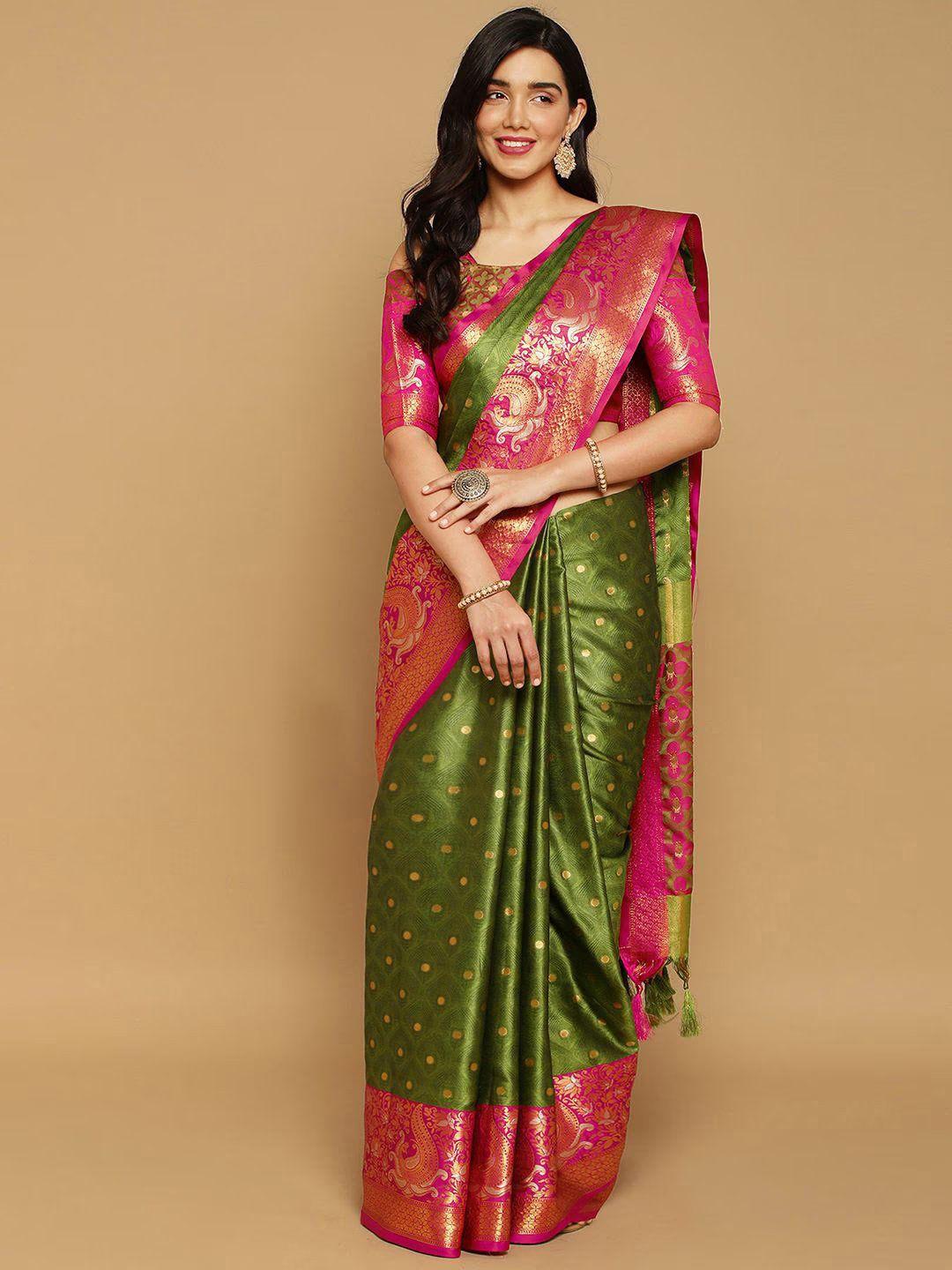 villagius ethnic motifs woven design zari silk cotton mysore silk saree