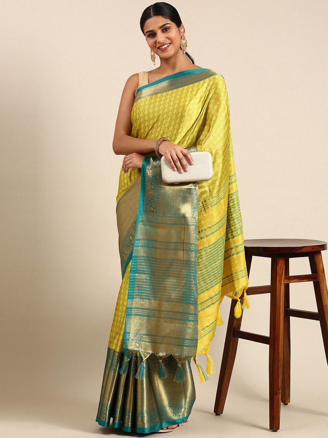 villagius ethnic motifs woven design zari silk cotton saree