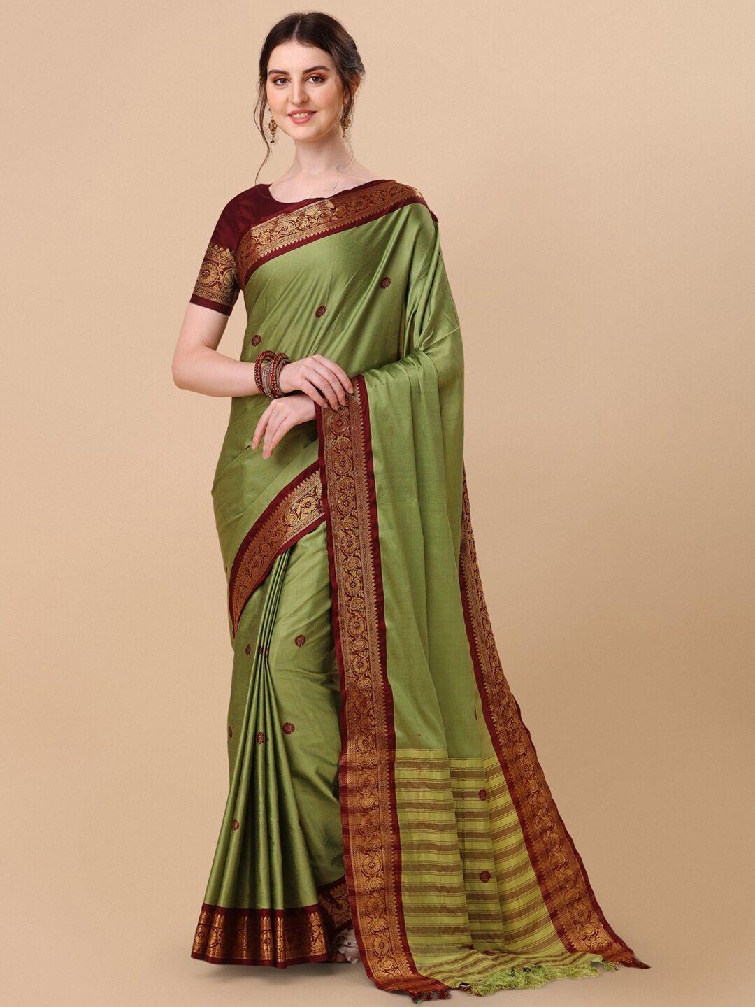 villagius ethnic woven design zari pure silk ilkal saree