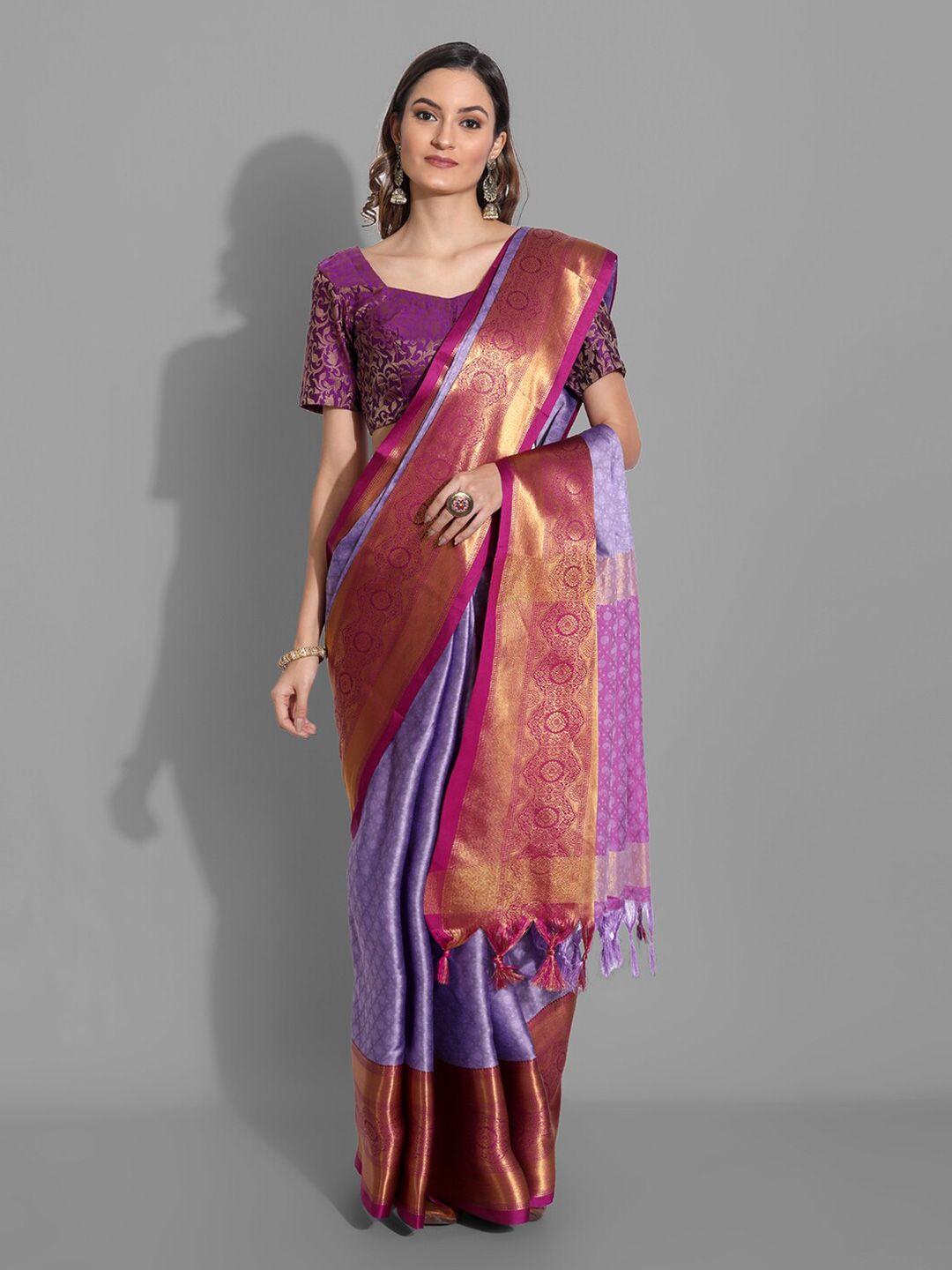 villagius paisley woven design zari mysore silk saree