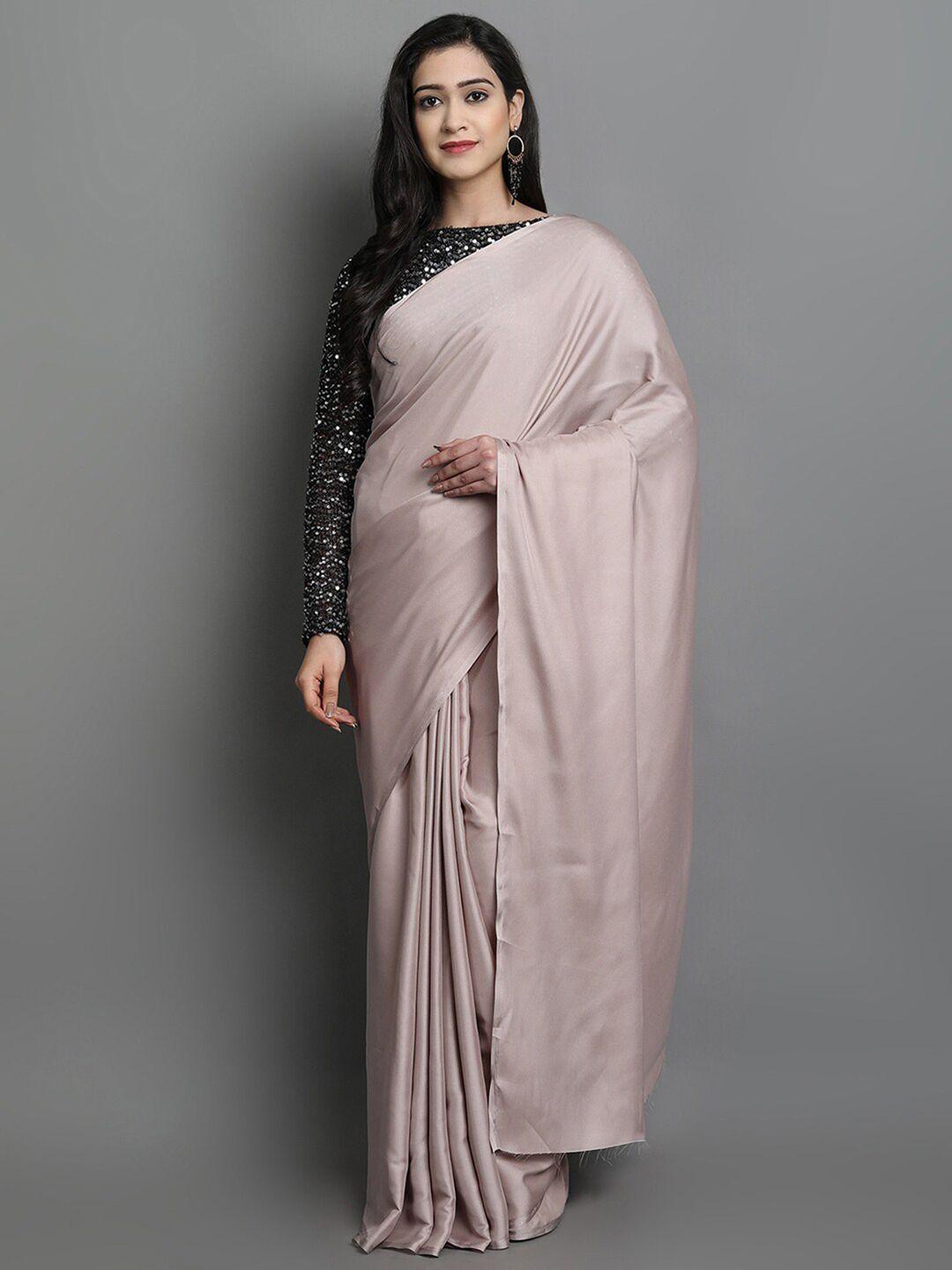 villagius satin saree with sequinned velvet blouse