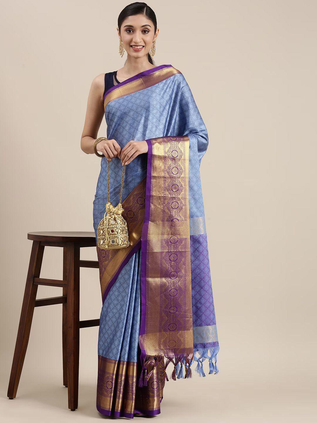 villagius woven design zari silk cotton mysore silk saree