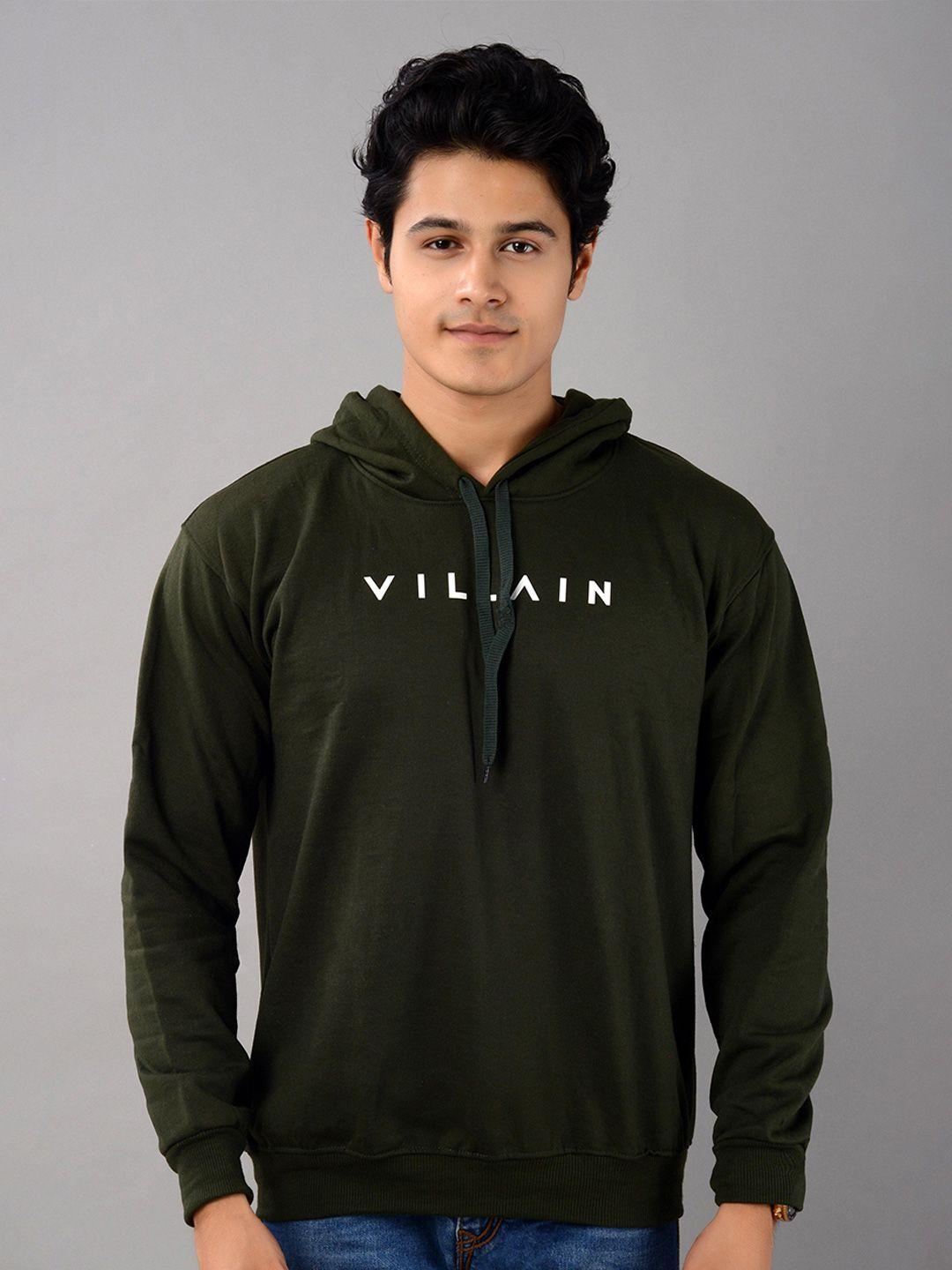 villain brand logo printed hooded sweatshirt