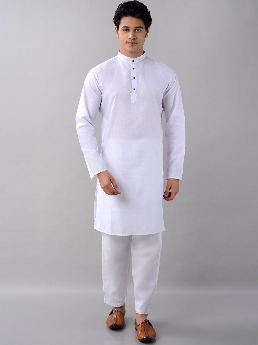 villain mandarin collar long sleeves straight kurta & pyjamas