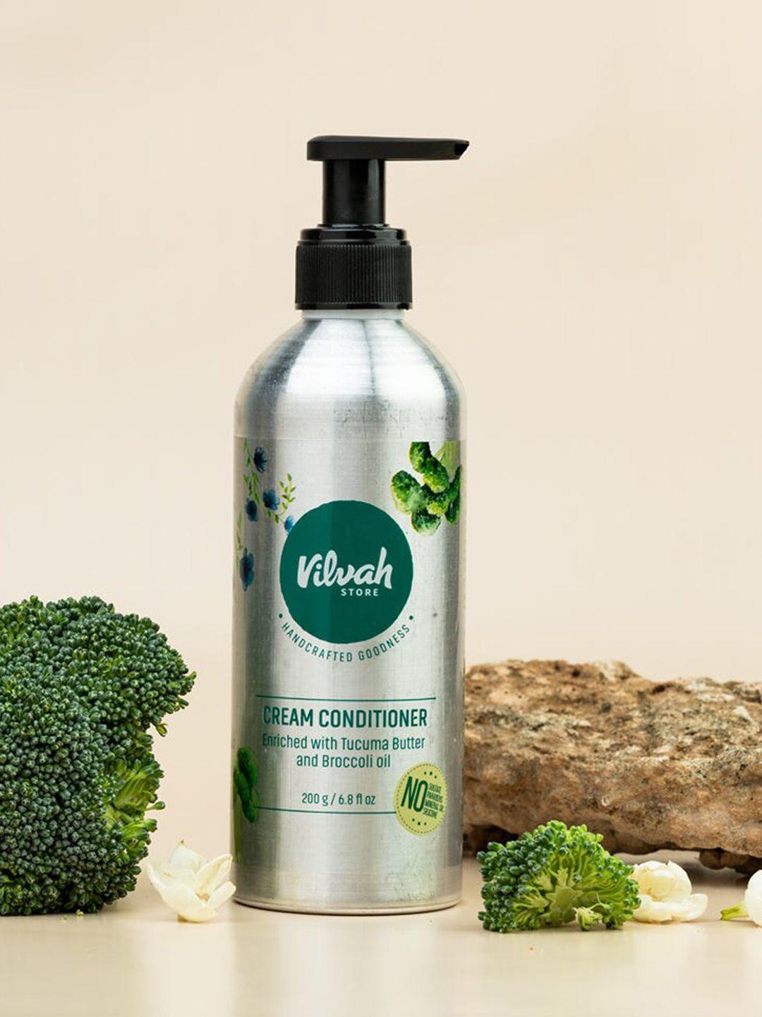 vilvah store cream conditioner with tucuma butter & broccoli oil 200ml