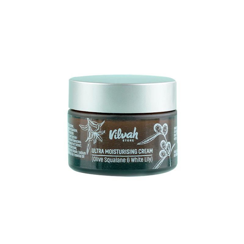 vilvah ultra moisturising cream with olive squalene and white lily