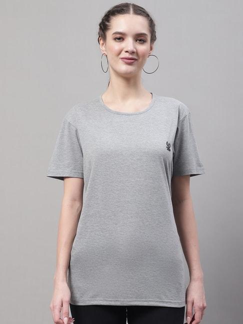 vimal jonney grey cotton logo print t-shirt