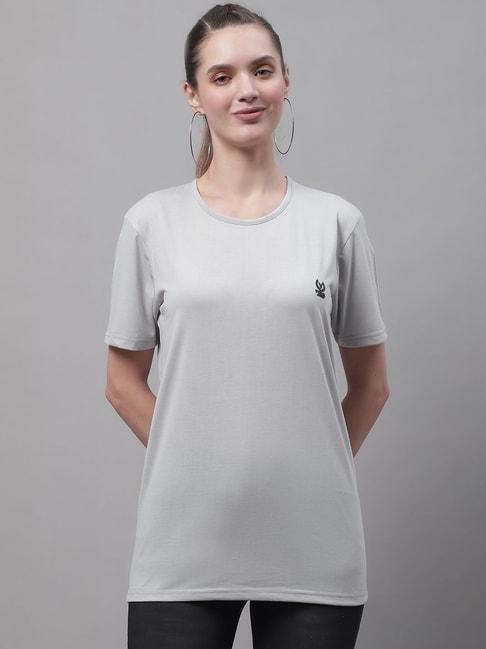 vimal jonney light grey cotton logo print t-shirt