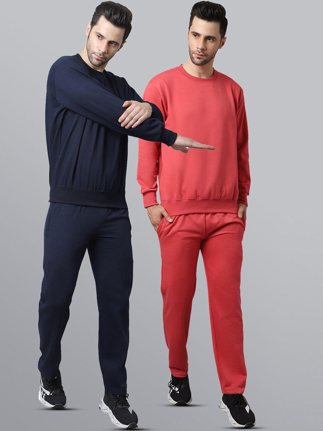 vimal jonney men pack of 2 pure cotton solid sports tracksuit