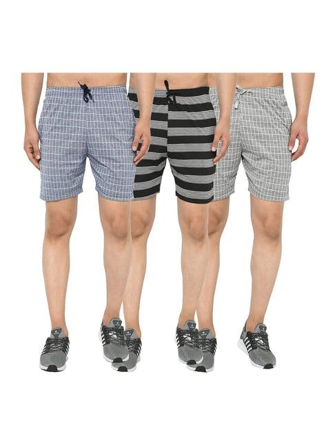 vimal jonney multicolor regular fit shorts - pack of 3