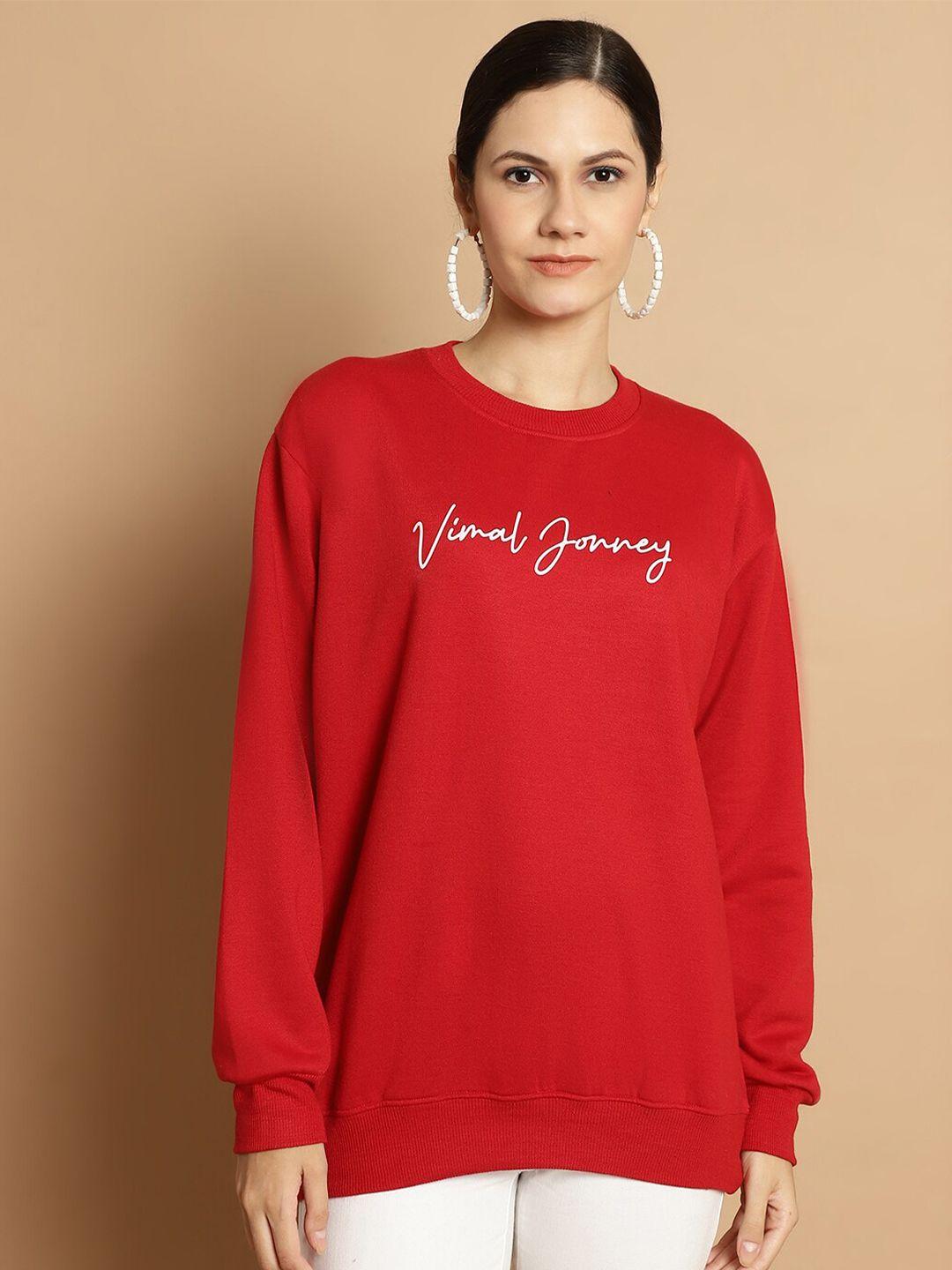 vimal jonney typography printed pullover fleece sweatshirt