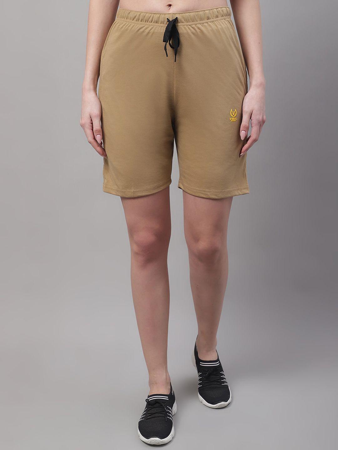 vimal jonney women mid-rise cotton sports shorts