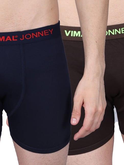 vimal jonney assorted cotton regular fit trunks - pack of 2
