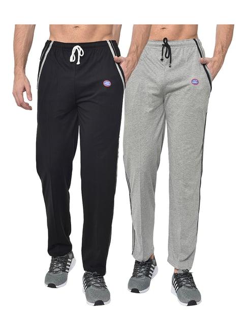 vimal jonney black & grey regular fit trackpants - pack of 2