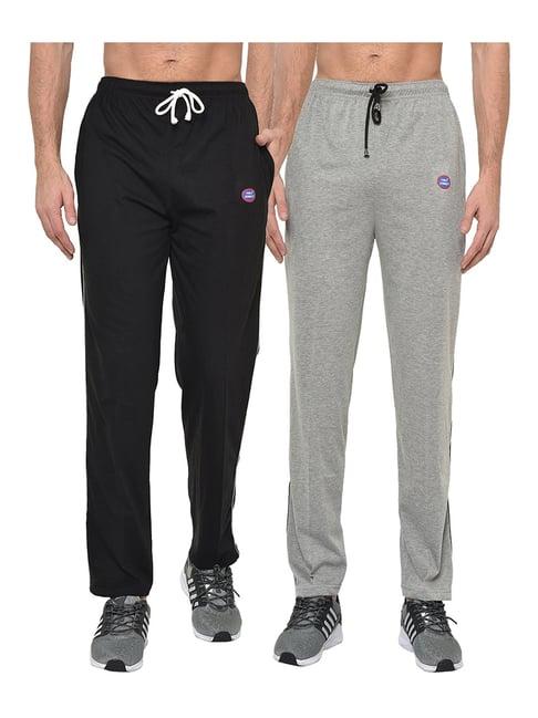 vimal jonney black & grey regular fit trackpants - pack of 2