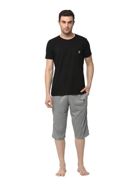 vimal jonney black & grey t-shirt & capris