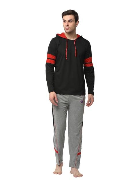 vimal jonney black & grey t-shirt & trackpants