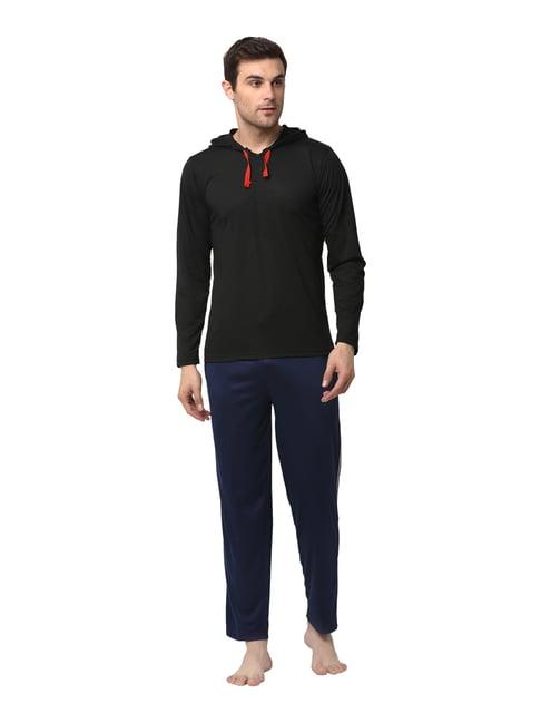 vimal jonney black & navy t-shirt & trackpants