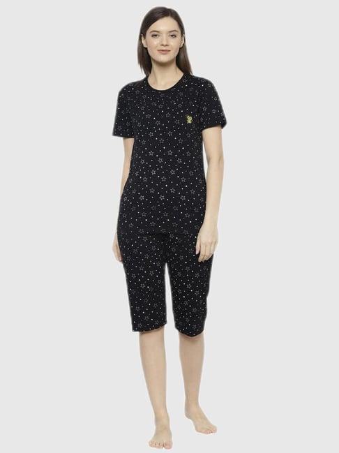 vimal jonney black graphic print pajama set