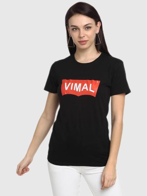 vimal jonney black graphic print top