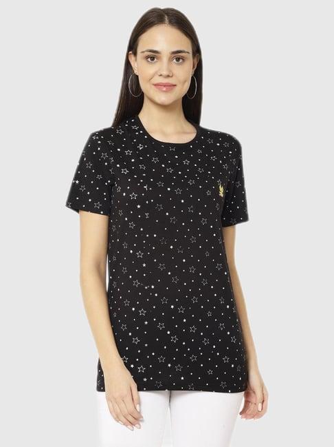 vimal jonney black graphic print top