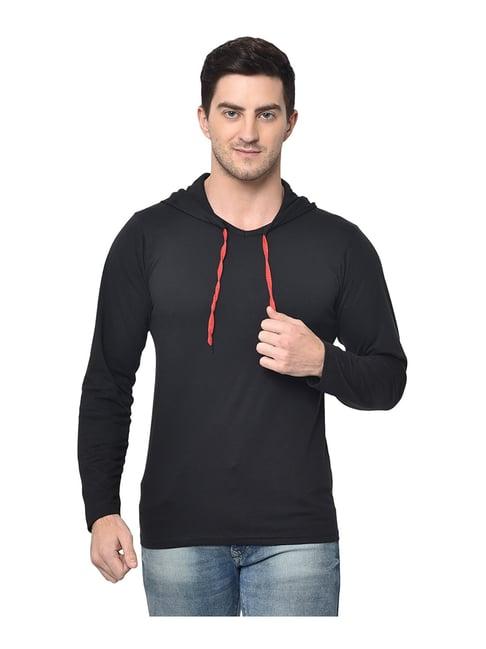 vimal jonney black hooded t-shirt