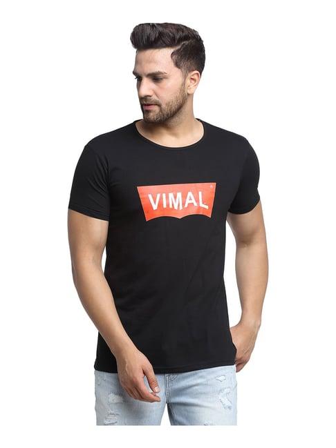 vimal jonney black printed t-shirt