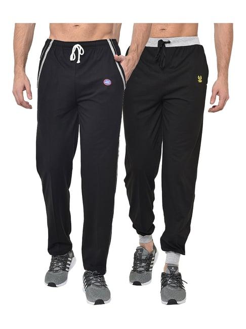 vimal jonney black regular fit trackpants and joggers - pack of 2