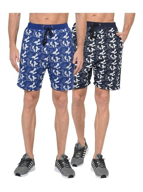 vimal jonney blue & navy regular fit shorts - pack of 2