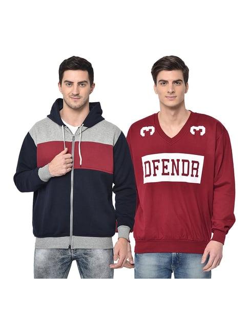 vimal jonney blue & red hooded sweatshirt - pack of 2