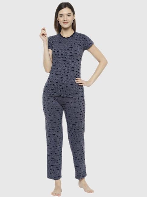 vimal jonney blue abstract print pajama set