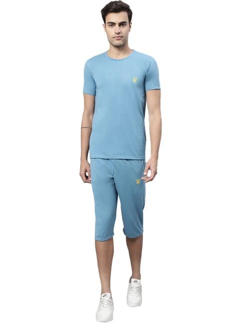 vimal jonney blue cotton regular fit tracksuit