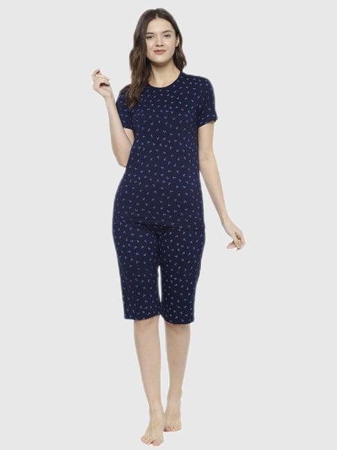 vimal jonney blue graphic print pajama set