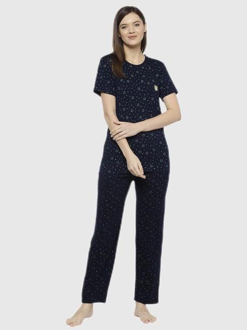 vimal jonney blue graphic print pajama set