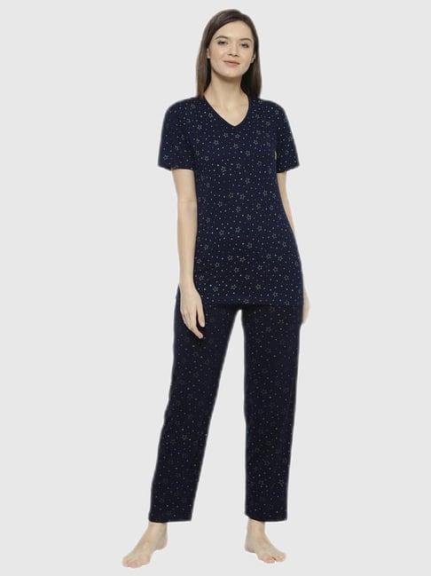 vimal jonney blue graphic print pajama set