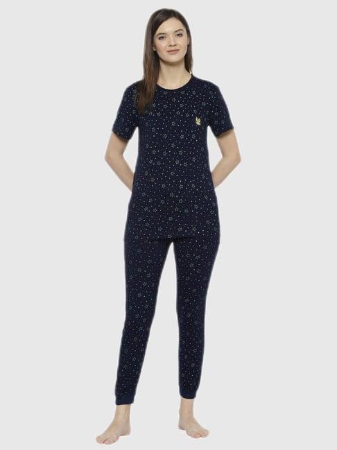 vimal jonney blue graphic print pajama set