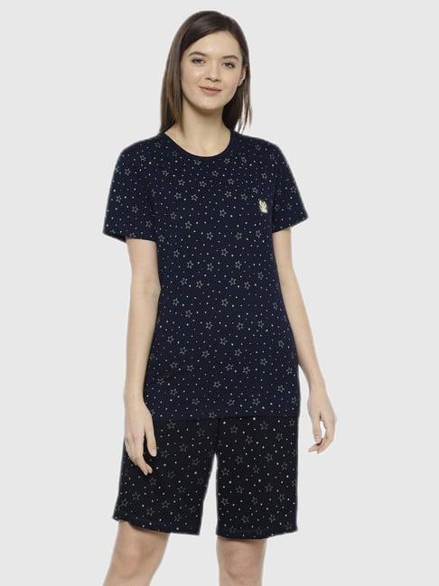 vimal jonney blue graphic print pajama set