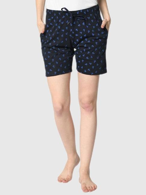 vimal jonney blue graphic print shorts