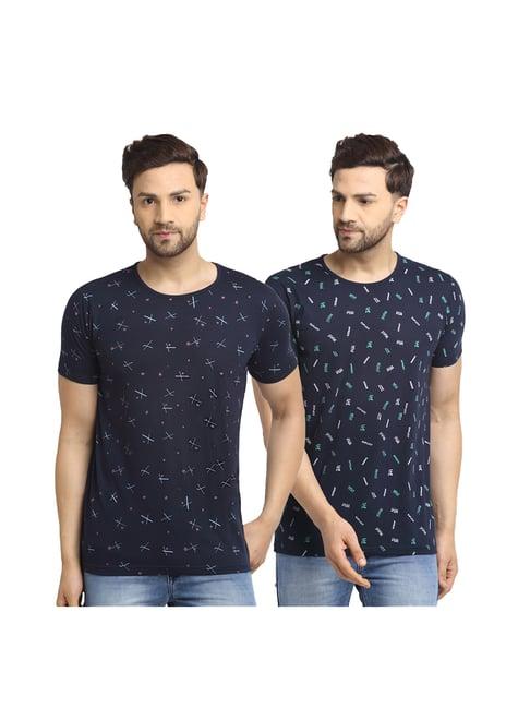 vimal jonney blue printed t-shirt (pack of 2)