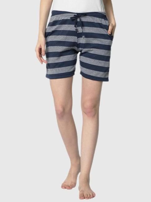 vimal jonney blue stripes print shorts