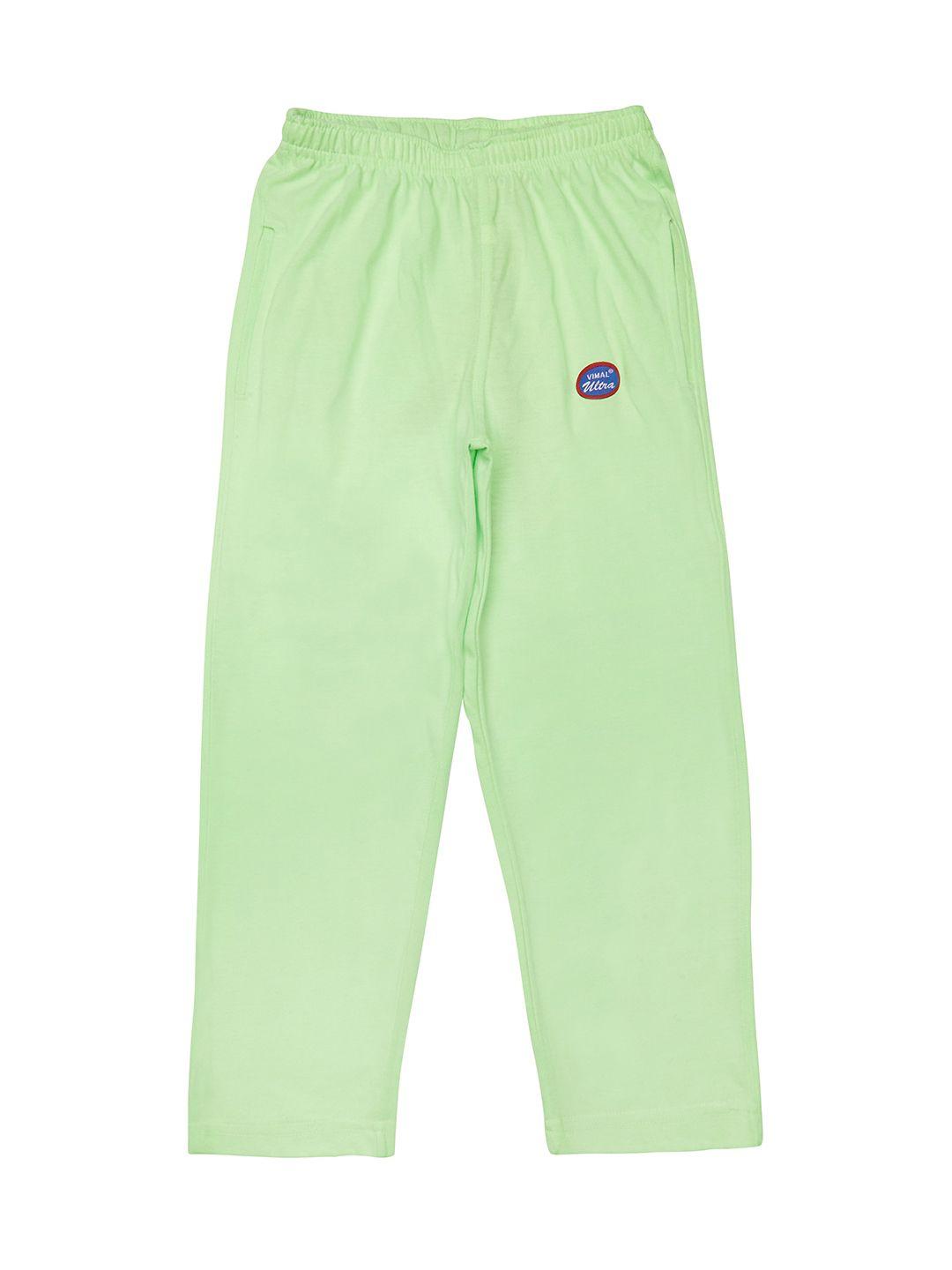 vimal jonney boys green solid slim fit trackpant