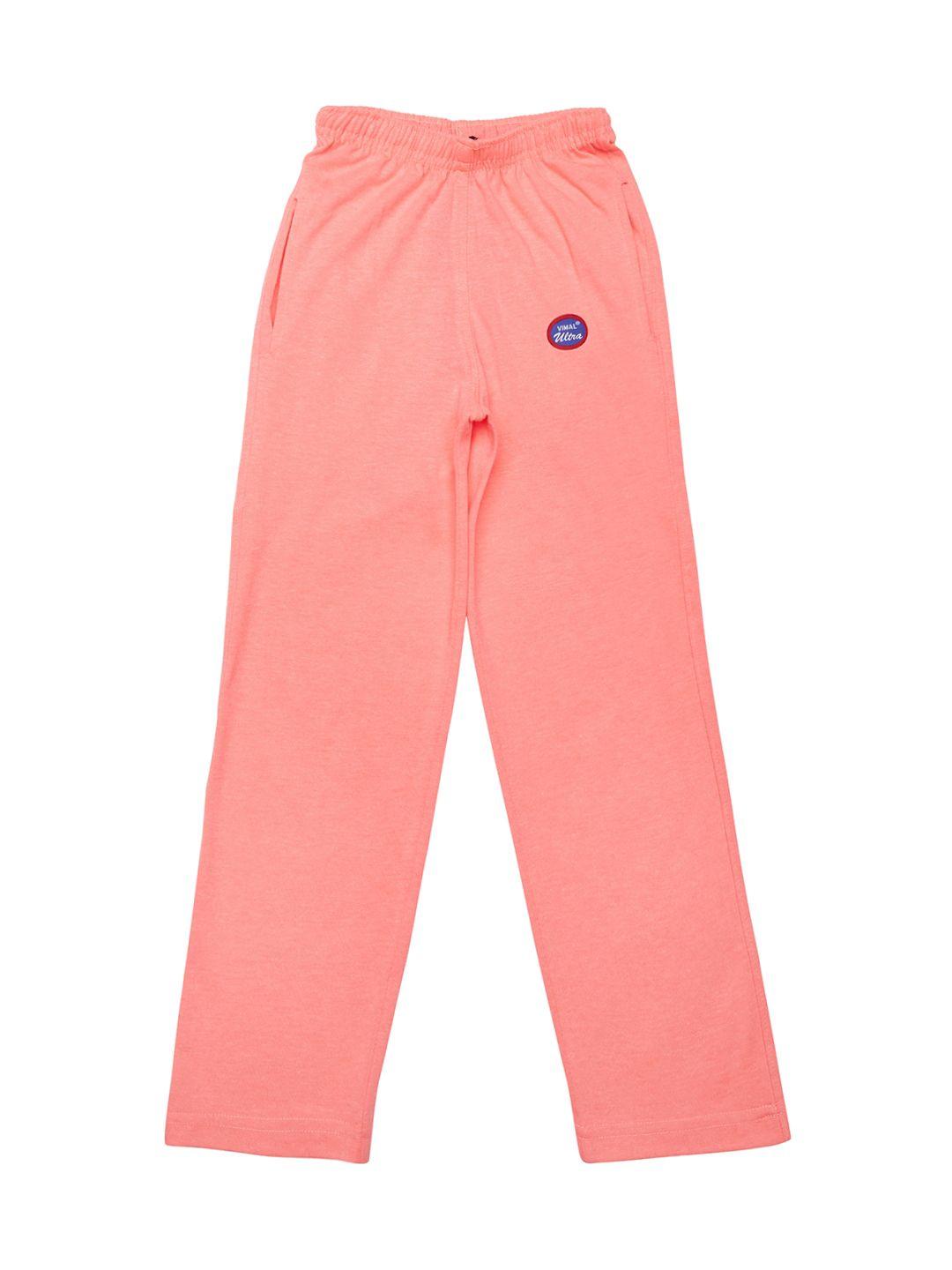 vimal jonney boys peach solid track pants